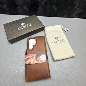 VENITO DETACHABLE WALLET CASE FOR SAMSUNG S23 ULTRA BROWN - Picture 1 of 5