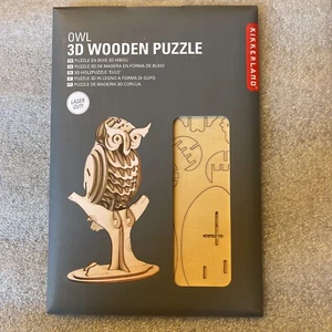 Rompecabezas de madera OWL 3D corte láser edad 14+ nuevo - Imagen 1 de 4