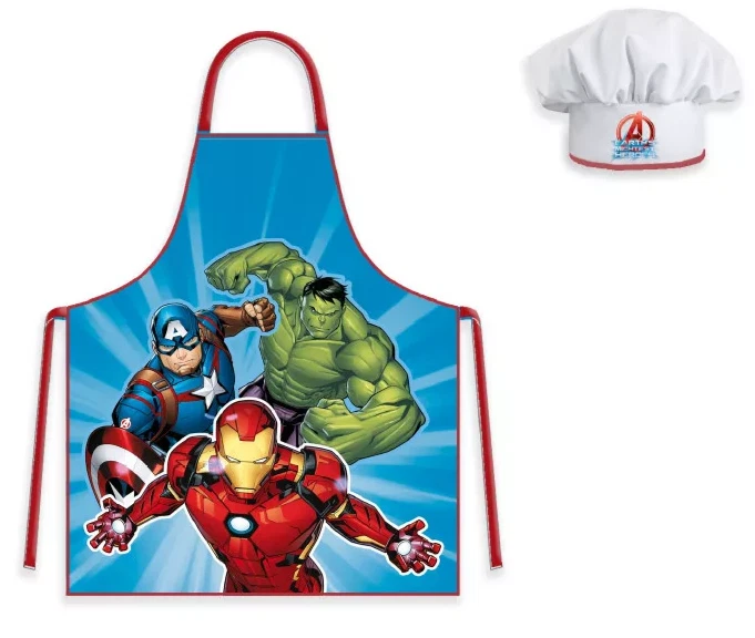 Avengers Trio Bambini Grembiule da Cucina Grembiule Torna Set 2-Teilig A-4268 - Immagine 1 di 1
