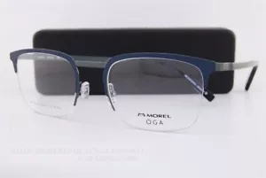 Nuovissima montatura per occhiali da vista MOREL OGA 10157O BG12 blu uomo donna inox 56 mm - Foto 1 di 9