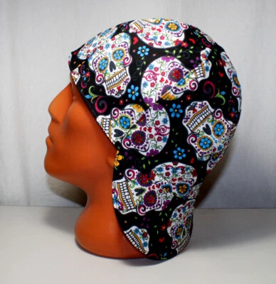#33 Welders Hats Sugar Skulls Bikers Caps, Welding Cap Hat, Cotton Made in USA - Image 1 of 3