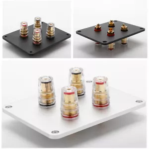 TERMINALE banana HiFi 4 VIE pannello parete piastra telaio presa audio connettore ORO - Foto 1 di 16