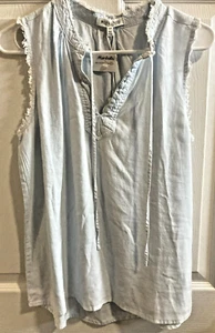 Workshop Beautiful Baby Blue Sleeveless Top Shirt Blouse Neck Tie Small NEW NWT - Picture 1 of 6
