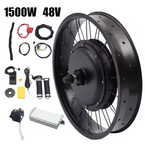 Fat Tire Ebike Hub Motor 48v 1500 W Rear Wheel 26 Inch Electric Bike Kit NEW - Picture 1 of 21