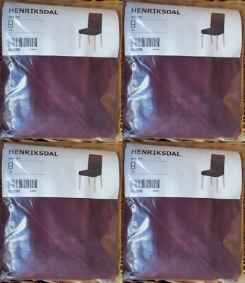 IKEA Henriksdal Dining Chair COVERS Set of 4 SLIPCOVERS Dansbo Red Lilac Purple