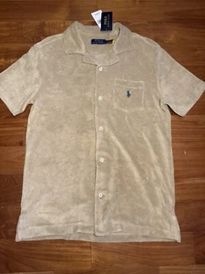 POLO RALPH LAUREN Terry Short Sleeve Shirt in Beige - Picture 1 of 24