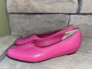 AMALFI Italy Hot Pink Leather Loafer Shoes Women's Vtg Size 6B - Picture 1 of 12