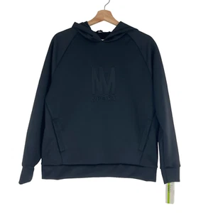 Nicole Miller Sport Hoodie Pressed Raised Print Black Scuba Pullover - Bild 1 von 4