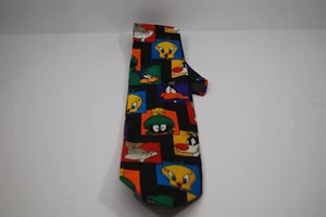 Vintage 1993 Looney Tunes Mania Colorblock Novelty Tie - Picture 1 of 2