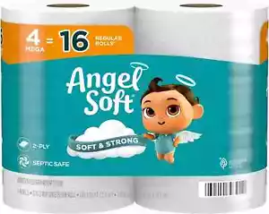 carta igienica, 4 mega rotoli = 16 rotoli regolari, fazzoletto igienico morbido e resistente - Foto 1 di 4