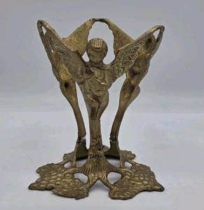 Vintage Messing Engel Schale Ständer / Kerzenständer MCM Indien - Bild 1 von 7