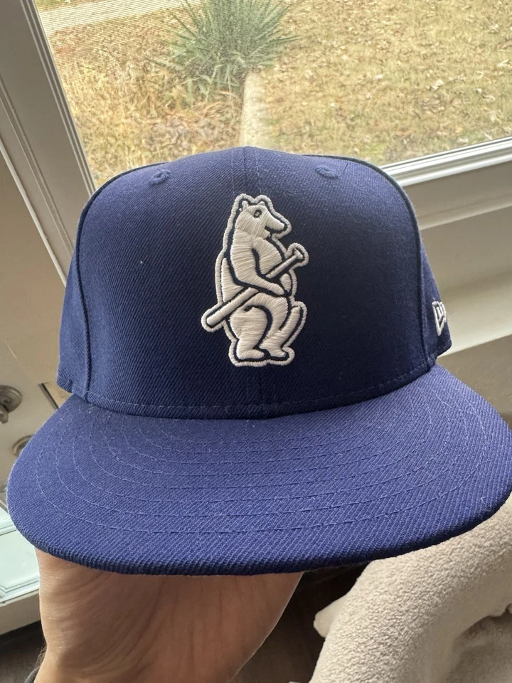 Sombrero ajustado New Era de lana azul marino de los Chicago Cubs 59fifty talla 7 3/8 Foto 1 de 4