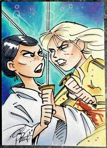 Kill Bill Sketch Card – The Bride vs O-Ren, Original Art by Andy Price - Picture 1 of 6