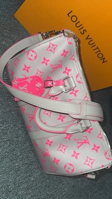 Louis Vuitton Speedy B 25 Neon Pink Grey Monogram – Limited Ed Full Set New - Image 1 of 4