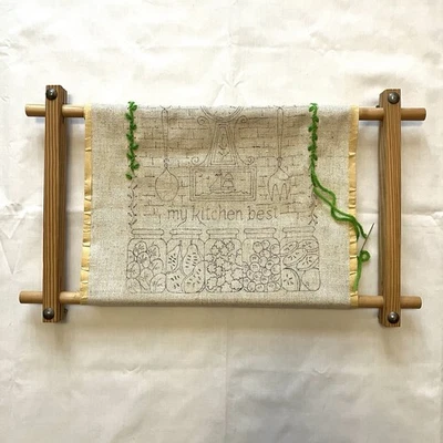 Wooden Tapestry Scroll Frame for Embroidery Needlepoint Cross Stitch 10" x 18.5" - Image 1 of 4