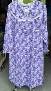 Vestido Anthony Richards Floral Franela Lila Casa Tumbona MuuMuu 2XL - Imagen 1 de 10