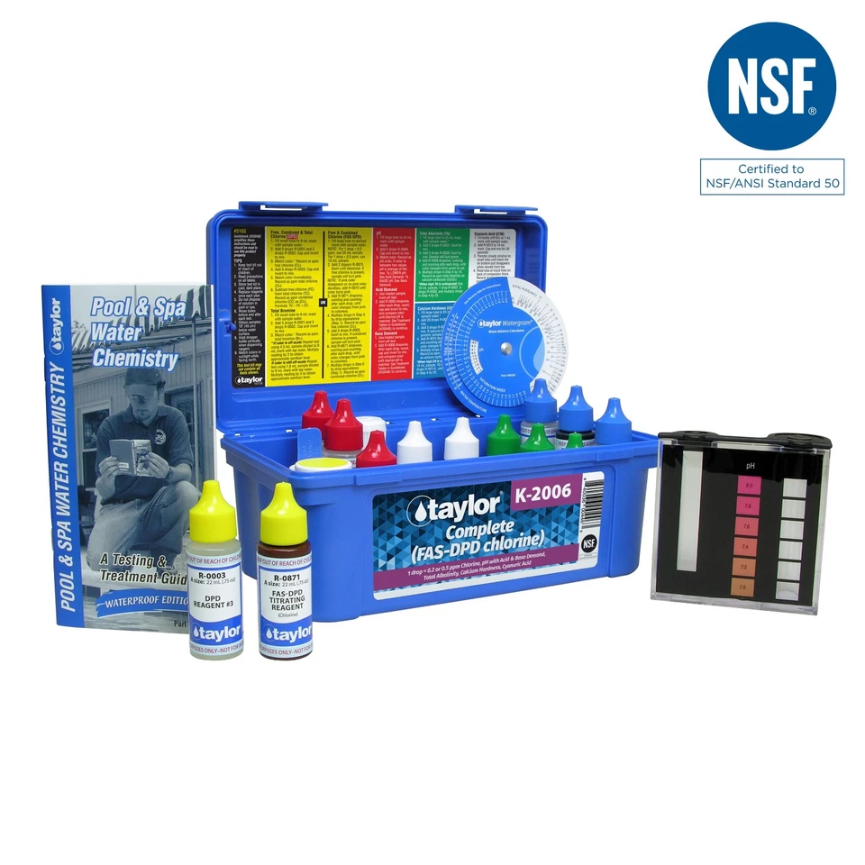 Taylor K-2006 FAS-DPD Service COMPLETE Water Test Kit Complete for Pool/Spa