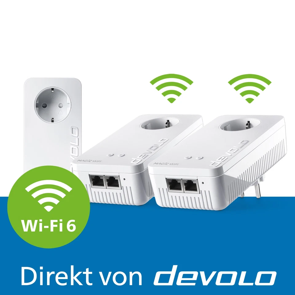 Devolo Magic 2 WiFi 6 next Powerline WLAN Multiroom Starter Kit 07195 Powerl...