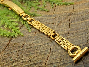 Correa de reloj vintage de 11 mm con placa de oro enrollada con cierre de despliegue incomparable para damas NOS - Imagen 1 de 6