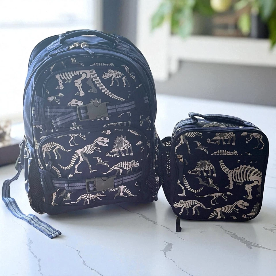 Pottery Barn Kids Dinosaur Bones Backpack Lunchbox Glow in the Dark PBK - Image 1 of 4