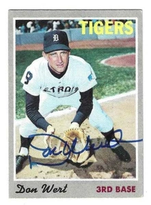 Autographed Signed Don Wert Detroit Tigers 1970 Topps  Card #33 - w/COA - Picture 1 of 1