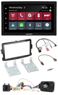 Blaupunkt 2DIN Lenkrad USB Bluetooth DAB Autoradio für Dacia ab 2012 piano schwa - Bild 1 von 4