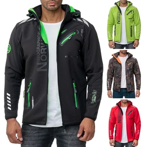Geographical Norway Herren Softshelljacke wärmeisolierend schnelltrocknend Sport Kapuze - Bild 1 von 60