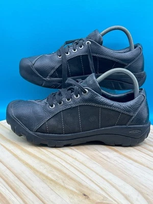 Keen Presidio Shoes Women's Sz 8.5 Triple Black Leather Lace Up Sneakers - Image 1 of 4
