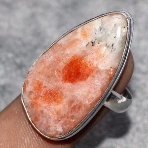 Sunstone 925 Silver Plated Gemstone Handmade Ring US 10 Exquisite Jewelry JW - Picture 1 of 3