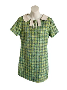 Chic Euro Designer Style Boucle Dress Made in ITALY Size 8 - Picture 1 of 17