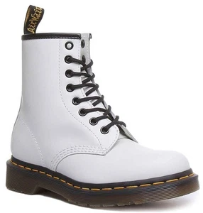 DR MARTENS 1460 Lisse Femme Lacet Bottines Cuir Cheville Blanc Taille UK 3 - 13 - Picture 1 of 12