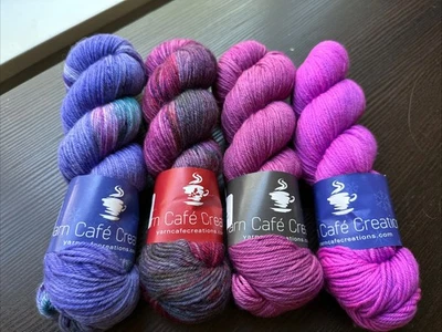 Yarn Cafe Creations DK Weight Yarn Mixed Base Lot Of 4 In A Fade Set - Image 1 of 2