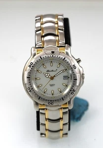 Eddie Bauer Reloj Hombre Plata Oro Acero Inoxidable St Batt Luz Fecha Blanco 50m Cuarzo - Imagen 1 de 6