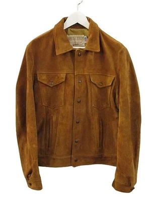 Mens Schott Schott 70s WESTERN Suede Trucker Jacket Size 38 Brown Vintage Men s - Image 1 of 4