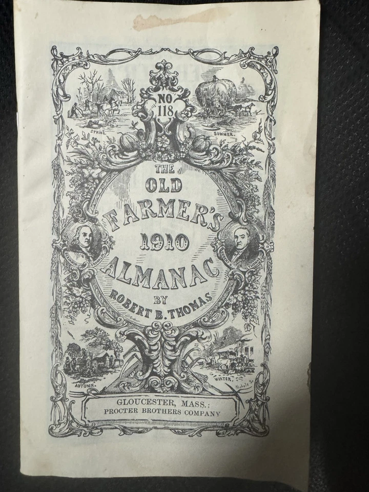 The Old Farmers Almanac Collection 1910 Vintage Book - Image 1 of 1