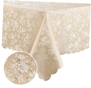 Rectangle Table Cloth, Waterproof Heavy Duty Vinyl Tablecloths, Wipeable - Picture 1 of 7