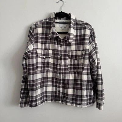 Chaqueta Lucky Brand para mujer XL bolsillos delanteros a presión forrada de vellón Foto 1 de 4