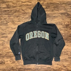 Oregon Ducks Jansport full zip Hoodie Jacket sweater Black Mens  Small NCAA - Picture 1 of 9