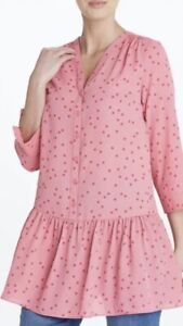 Ladies Plus Size pink Polka Dot Tunic Size 20 NEW