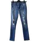 Abercrombie & Fitch Harper Super Skinny Jeans High Rise Distressed, Blue, 26/2