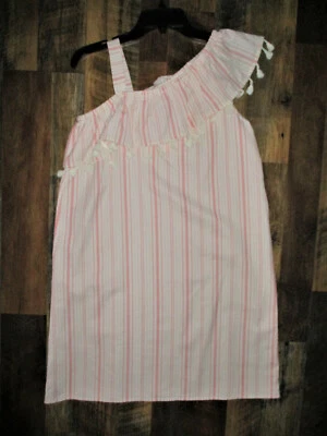 Nuevo con etiquetas Vestido Boho Clase Artística Hombro Frío Borlas Rayas Coral Niñas XL 14/16 Foto 1 de 3