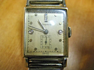 LONGINES WRISTWATCH 17 JEWELS SWISS 14K GOLD & 5 DIAMONDS - Picture 1 of 8
