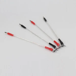 4x Silver Plated OFC Audio Speaker Cable Banana Plugs to Banana Plug Bridge Wire - Picture 1 of 10