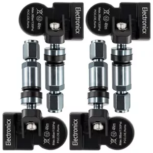 4x TPMS Reifendrucksensoren Metallventil Gunmetal für Alfa Romeo Giulia - Picture 1 of 12
