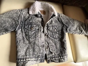 Levi Youth Black Acidwash Sherpa Size 6 Great Condition! High Quality Vintage! - Picture 1 of 7