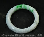 3.2" Old Chinese Natural Jadeite Green Jade Carving Dynasty Ornaments Bracelet