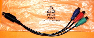 Asus Adapter S-Video auf 3x Cinch-Buchse PN 14G010005102 Kabel ID13669 NEU - Bild 1 von 3