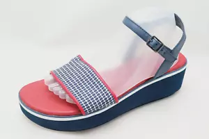 Sandali Skechers Hushhush donna 10 rosso bianco blu lusso schiuma punta aperta nuovi con etichette 34207 - Foto 1 di 12