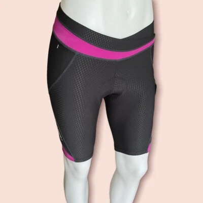 Louis Garneau Padded Black / Fuchsia Cycling Shorts Small 0 2 4 WOMENS NWT NEW - Image 1 of 4