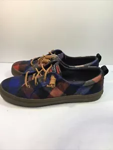 Sperry STS84543 Wool Womens 8M Blue Plaid Pattern Excellent Cond. - Imagen 1 de 15